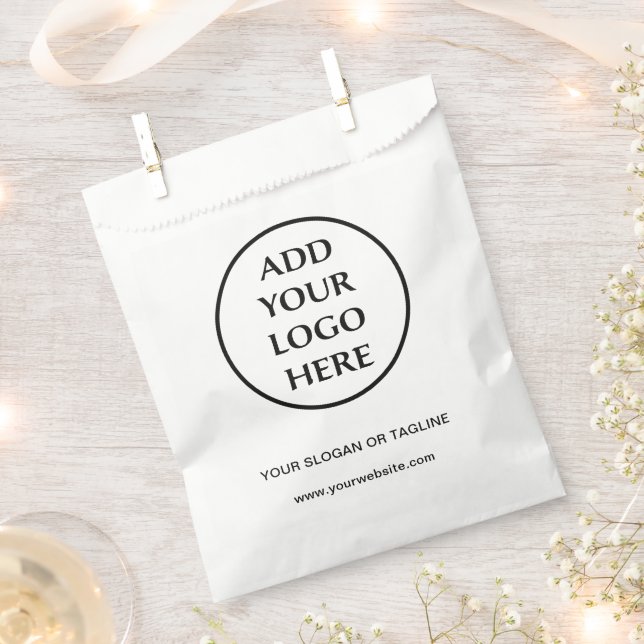 Business Company Corporate Professional Plain Logo Favor Bag (Clipped)