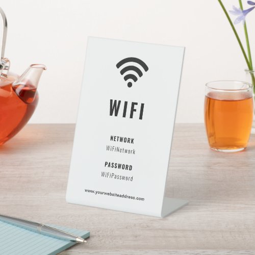 Business Company Corporate WiFi Black And White Pedestal Sign