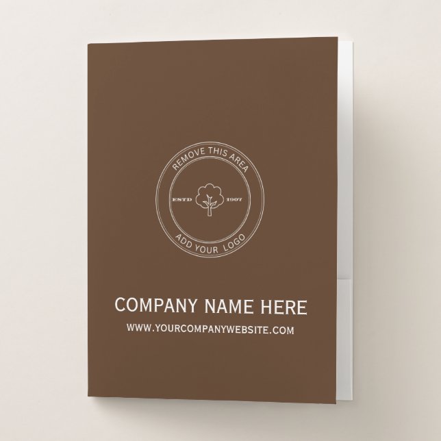 Business Company Custom Logo & Text Pocket Folder (Front)