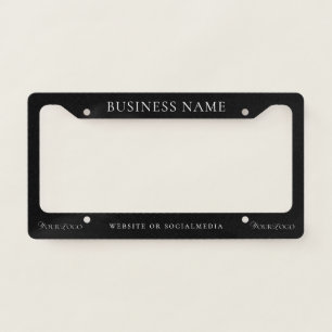 Business Company Custom Long Thin Logo & Text License Plate Frame