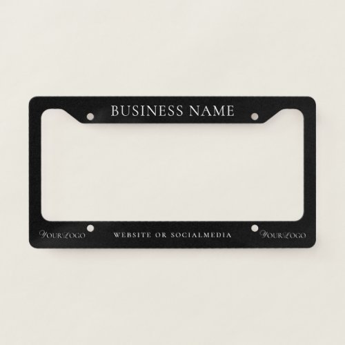 Business Company Custom Long Thin Logo  Text License Plate Frame