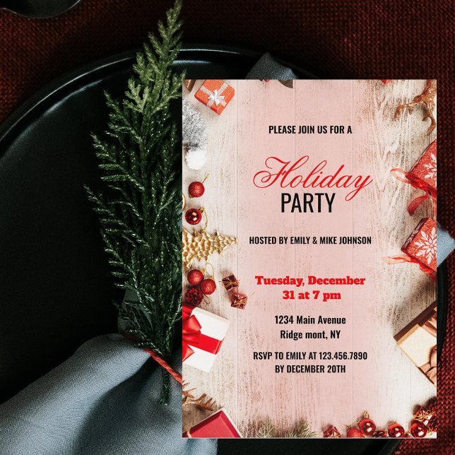Business Company Employee Corporate holiday party Invitation (Creator Uploaded)