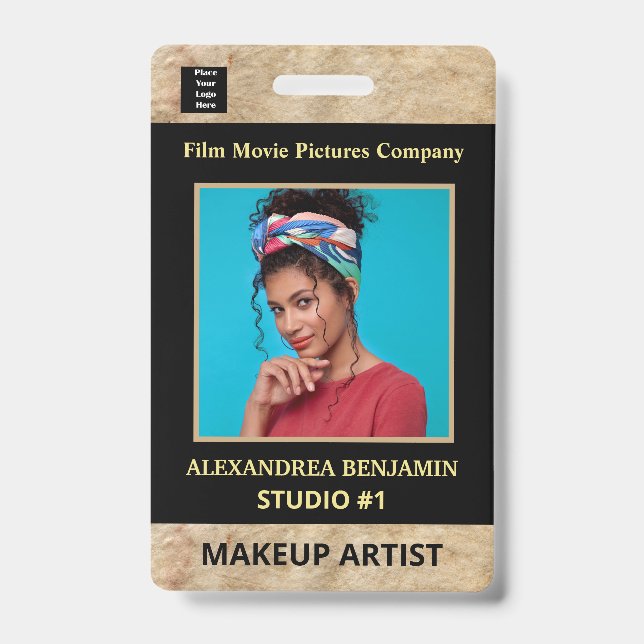  Business Company Employee Photo Logo Custom Badge (Front)