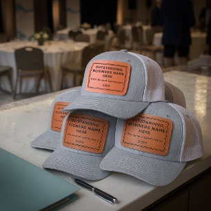 Business Company  Event Leather Patch Hat
