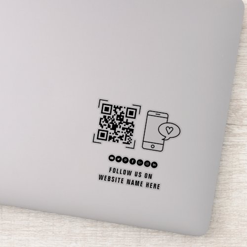 Business Company  Follow Us QR Code Scan Sticker