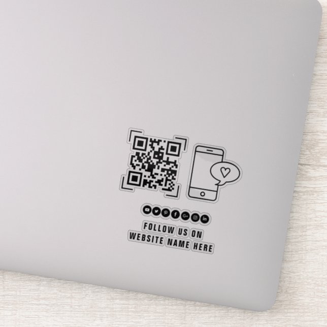 Business Company | Follow Us QR Code Scan Sticker (Detail)