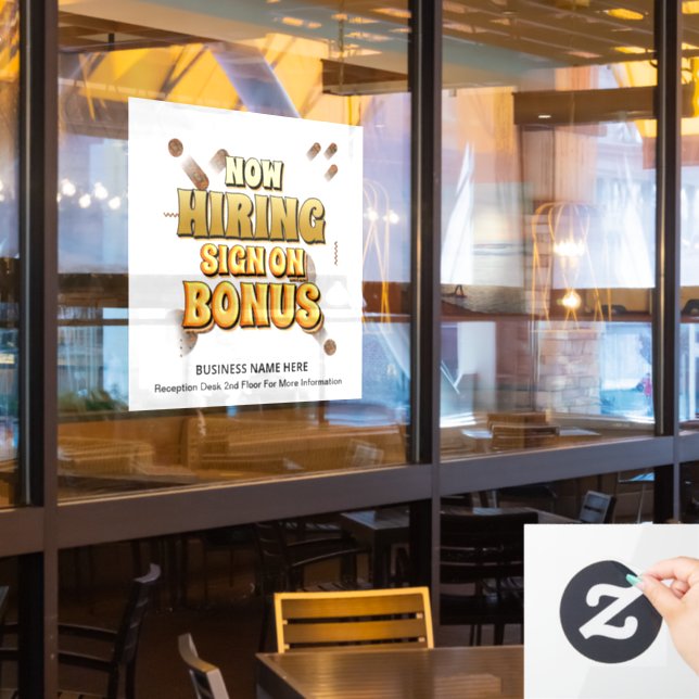 Business Company Jobs Now Hiring Employees Custom Window Cling (Restaurant Window)