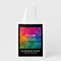 Business Company Logo And Text Here Custom Grocery Bag