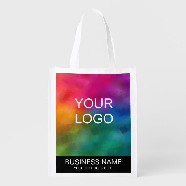 Business Company Logo And Text Here Template Grocery Bag (Front)