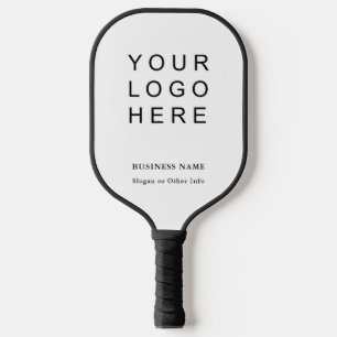 Business Company Logo Black and White Pickleball Paddle