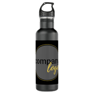 BUSINESS COMPANY LOGO BLACK CORPORATE GIFT BRAND STAINLESS STEEL WATER BOTTLE