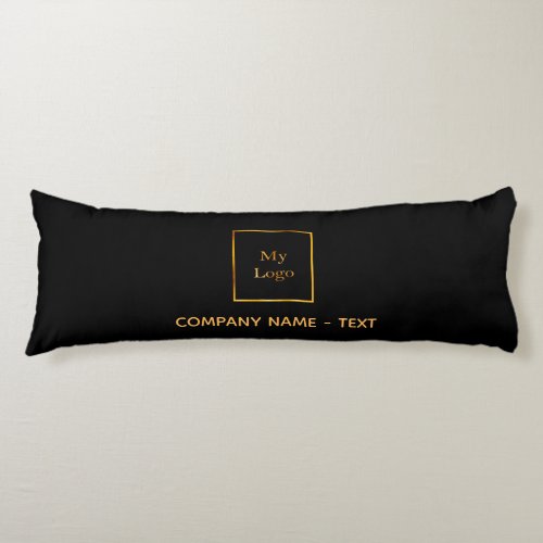 Business company logo black gold elegant body pillow