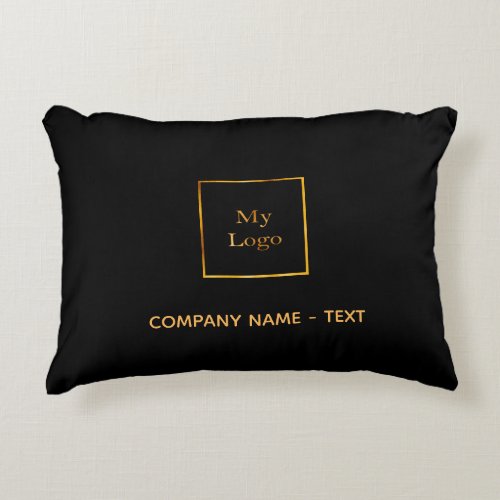 Business company logo black gold elegant modern accent pillow