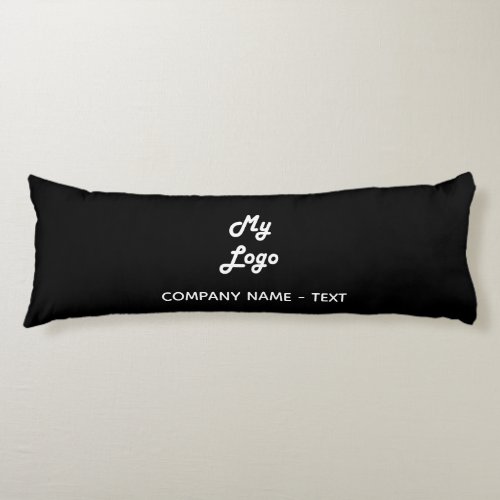 Business company logo black white elegant body pillow