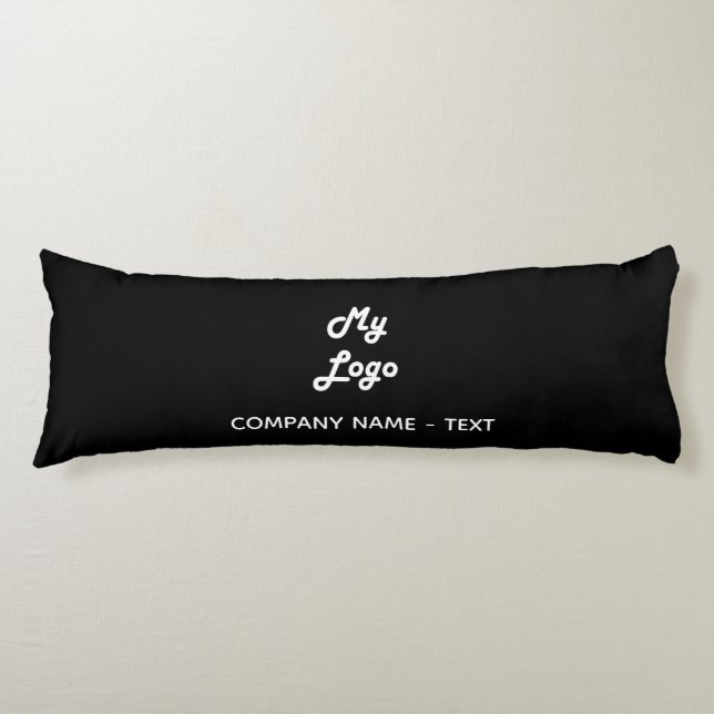 Business company logo black white elegant body pillow (Front)