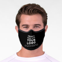 Business Company Logo Black White Simple Premium Face Mask