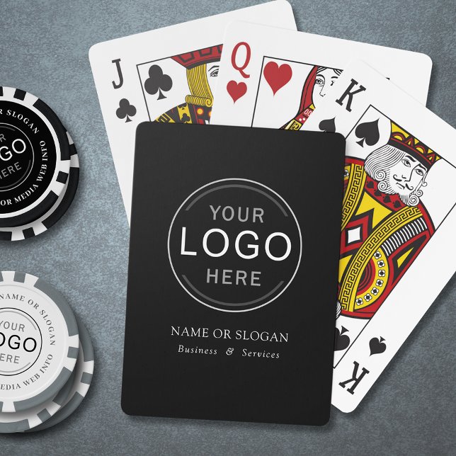 Business Company Logo Brand Modern Swag Promo Poker Cards (Poker chips sold separately.)