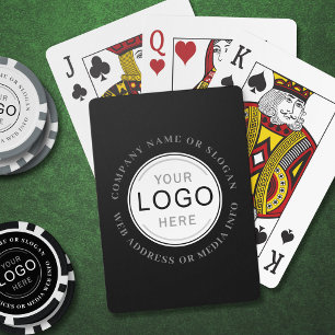 Business Company Logo Brand Photo Black Modern Poker Cards