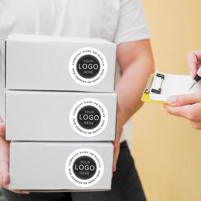 Business Company Logo Brand Photo Personalized Classic Round Sticker (Several sizes to choose from)