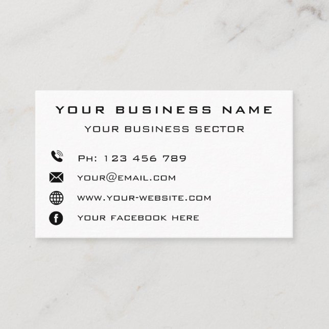 Business Company Logo Contact Info Professional Card (Front)