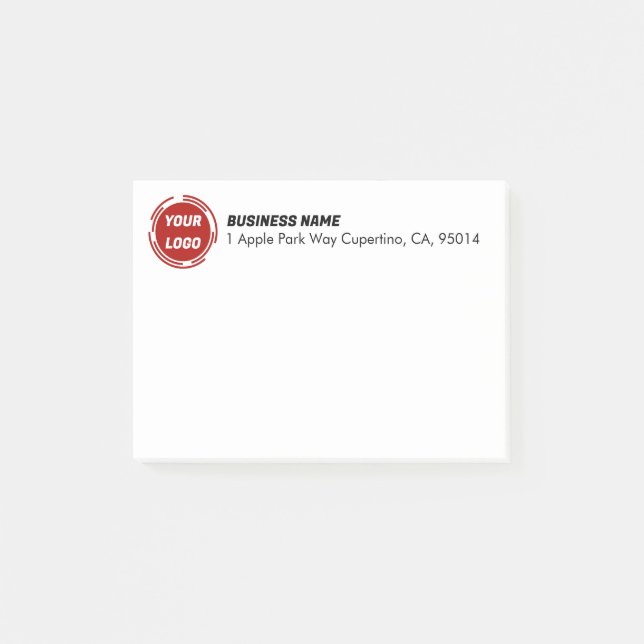 Business Company Logo CUSTOM 4"x3" Post-it Notes (Front)