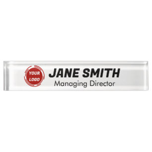 Business Company Logo CUSTOM Desk Name Plate