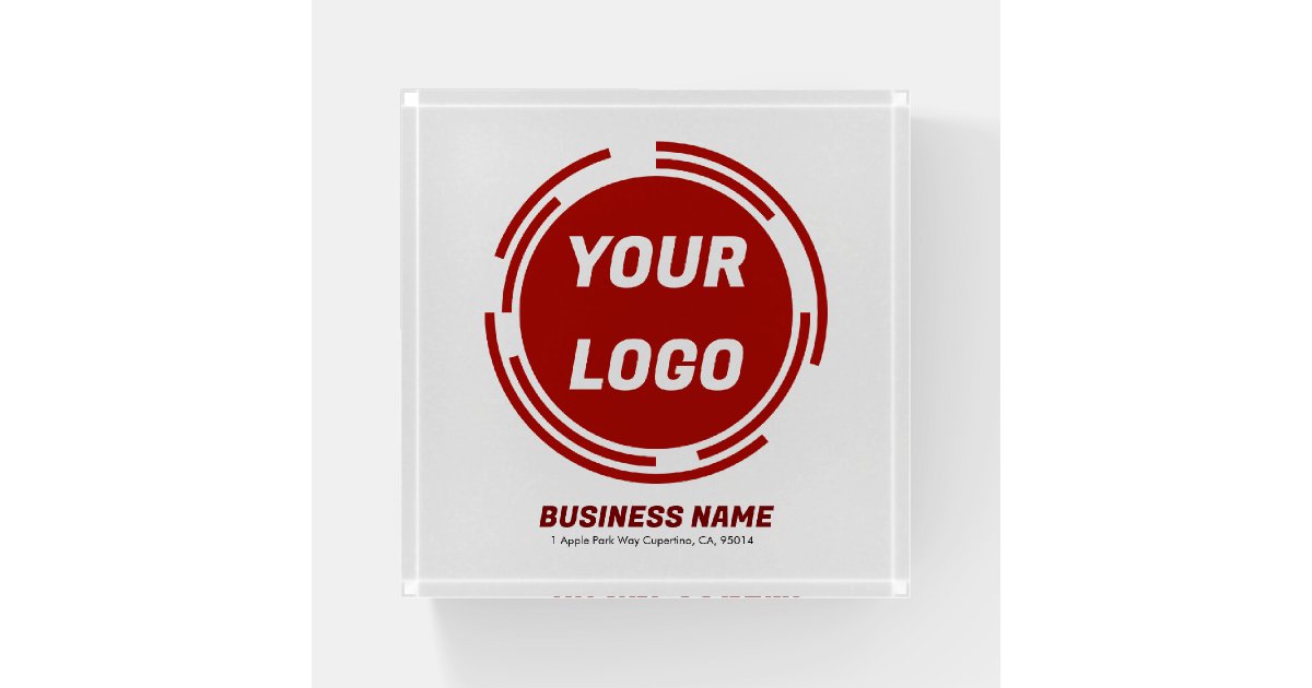 Business Company Logo Custom Paperweight | Zazzle