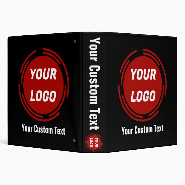 Business Company Logo CUSTOMIZABLE  3 Ring Binder (Background)