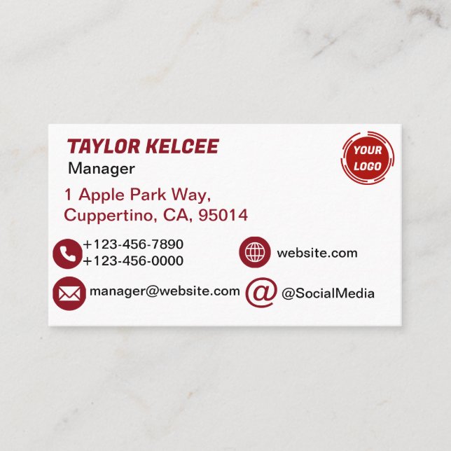 Business Company Logo CUSTOMIZABLE  Card (Front)