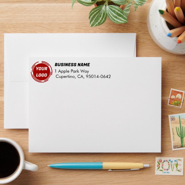 Business Company Logo CUSTOMIZABLE Envelopes (Desk)
