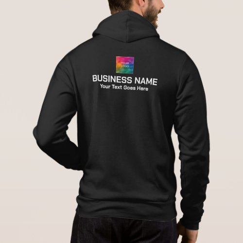 Business Company Logo Double Sided Print Mens Hoodie