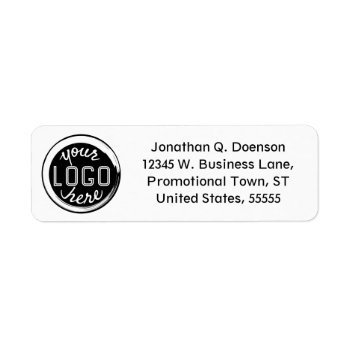 Business Company Logo Easy Custom Return Address Label by FunnyTShirtsAndMore at Zazzle