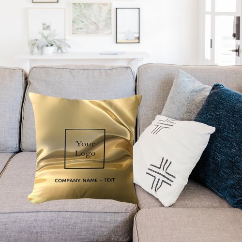 Business company logo gold elegant throw pillow