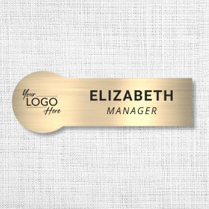 Business Company Logo Gold Name Tag