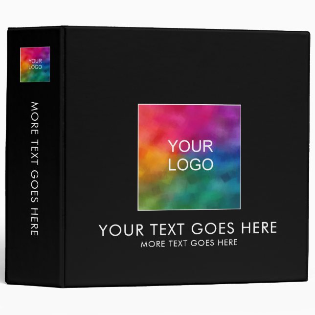 Business Company Logo Here Add Text Template 3 Ring Binder (Front/Spine)
