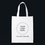 Business Company Logo Here Elegant Modern Grocery Bag<br><div class="desc">Custom Upload Add Business Company Logo Here Trendy Elegant Modern Shopping Grocery Bag.</div>