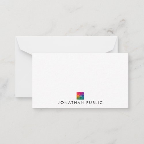 Business Company Logo Here Your Name Simple Note Card