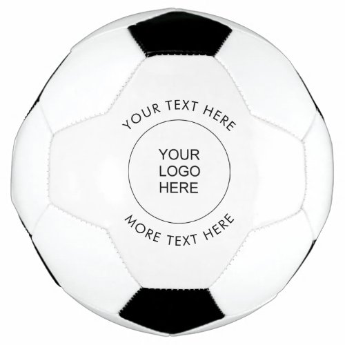 Business Company Logo Image Text Template Custom Soccer Ball