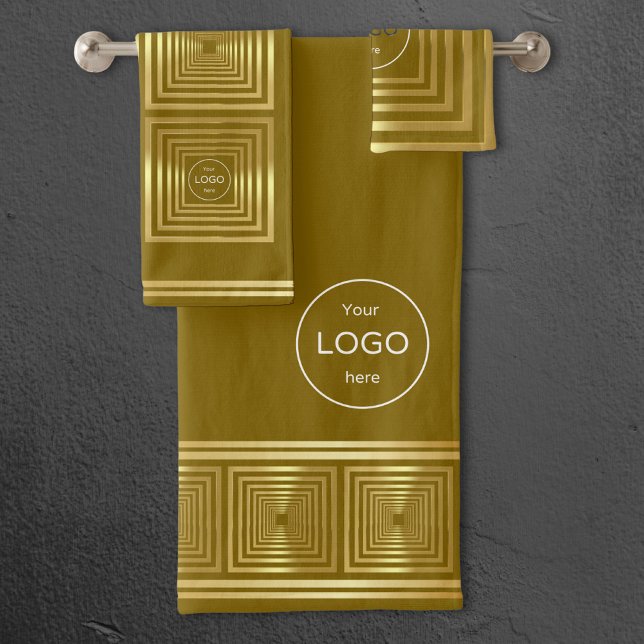 Business company logo luxury gold Towel set (Creator Uploaded)