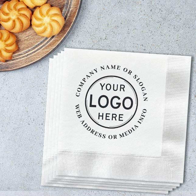Business Company Logo or Brand Modern Minimal Napkins (Several styles to choose from.)