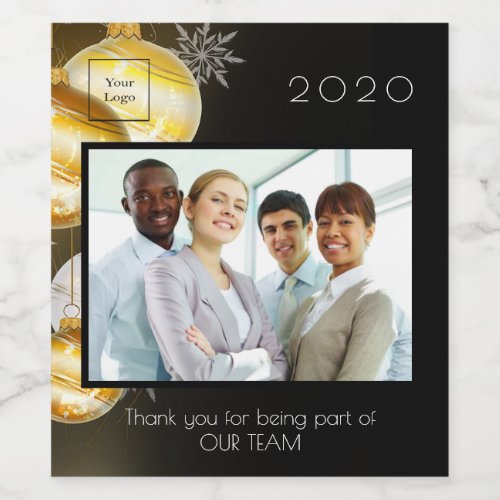 Business Company logo photo Christmas modern Wine Label