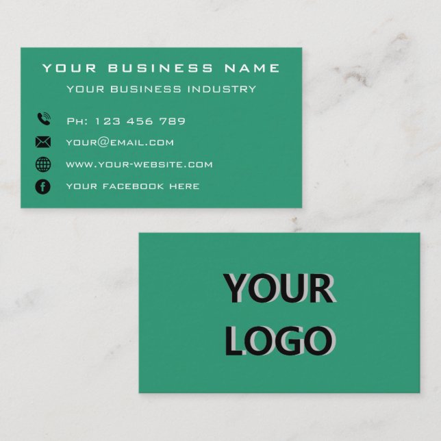Business Company Logo Professional Personalized - Business Card (Front/Back)
