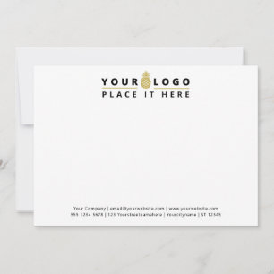 Business Company Logo Professional White Note Card