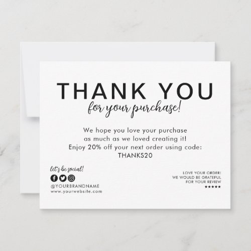 Business Company Logo Promotion Thank You Purchase Invitation