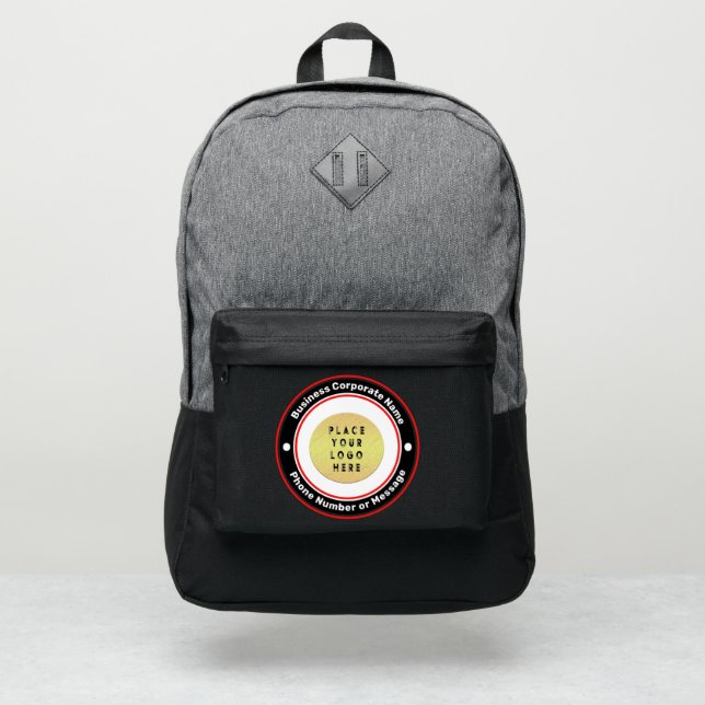 Business Company Logo Promotional Custom    Port Authority® Backpack (Front)