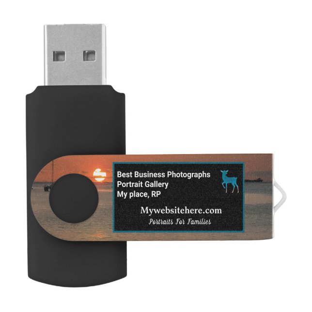 Business Company Logo Promotional Personalize Flash Drive (Opened)