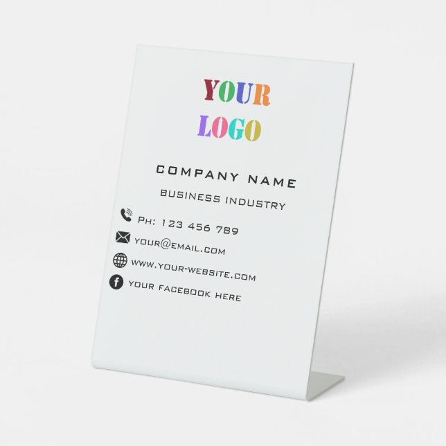 Business Company Logo Promotional Personalized - Pedestal Sign (Front)