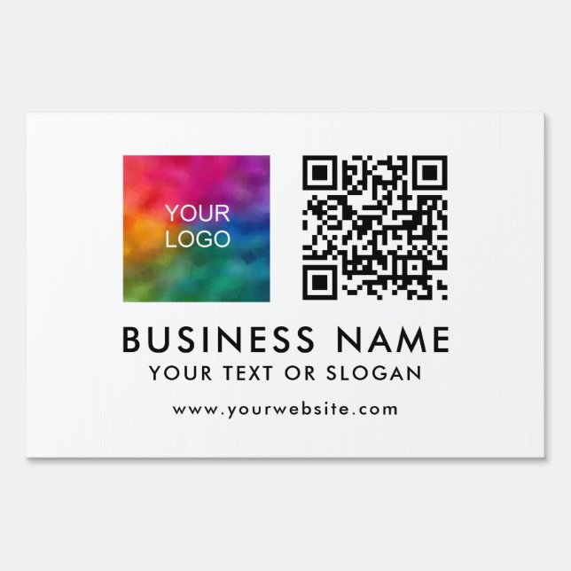 Business Company Logo QR Code Best Outdoor Yard Sign (Front)