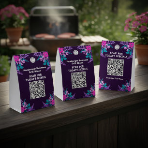 Business Company Logo Scan Qr Code Marketing Paper Table Tent