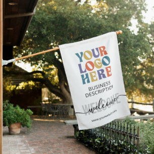 Business Company Logo Shop Sign Welcome Flag